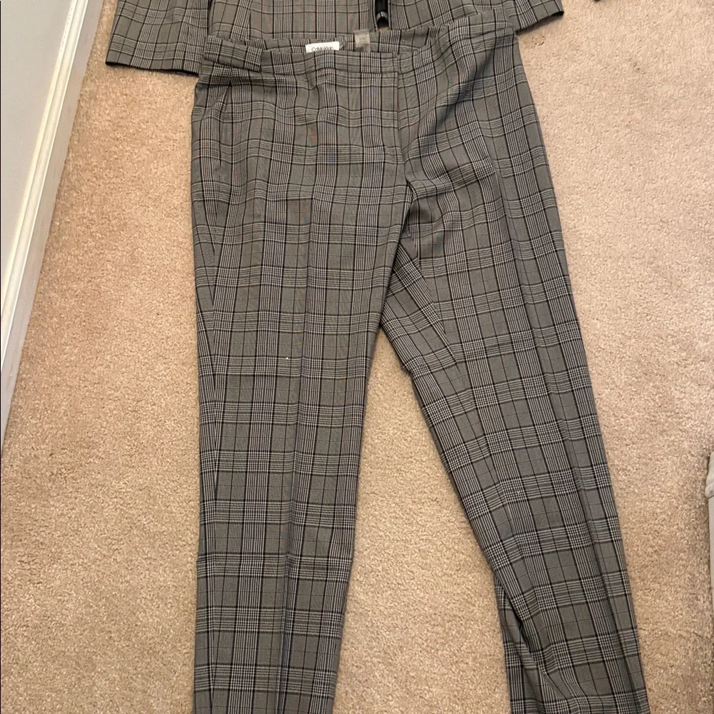 Calvin Klein Women's Black and Gray Plaid Pant Suit - Picture 3 of 3
